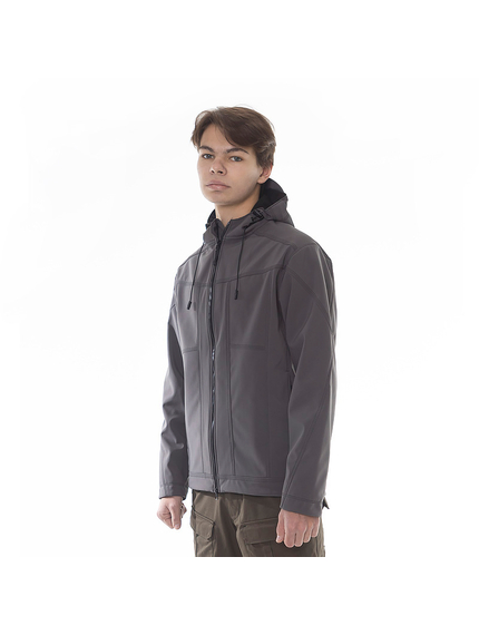 Мужская серая куртка Soft Shell софтшелл демисезонная Wolf Grey, Размер: 52-54 (L), фото 4