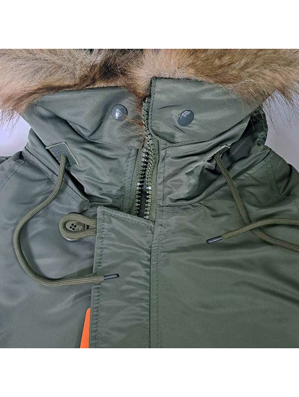Мужская куртка Аляска Slim Fit N-3B Olive, Размер: 44-46 (S), фото 23