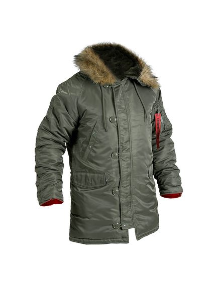 Мужская куртка Аляска Slim Fit N-3B Olive, Размер: 52-54 (L), фото 10