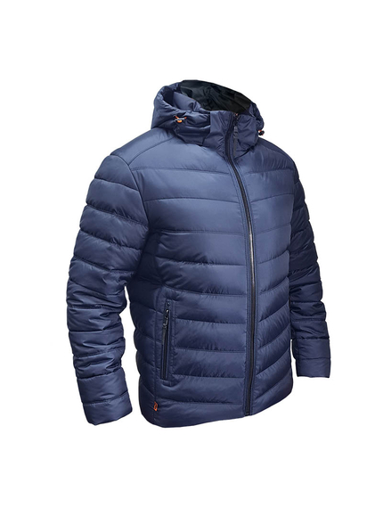 Стеганая синяя мужская куртка спортивная с капюшоном Proxima Navy