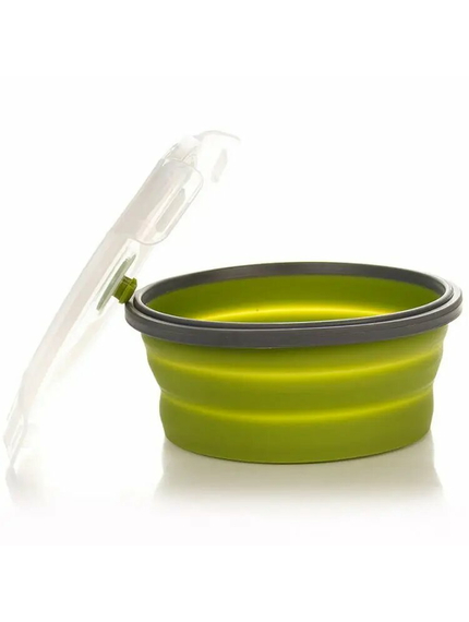 Контейнер Tramp складаний силіконовий з кришкою защіпкою 800 мл olive, зображення 3