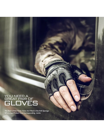 Спортивні перчатки тактичні безпалі чорні Zag-1 H half finger Black, Розмір: M, зображення 2