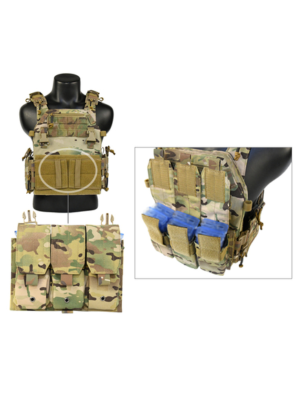 Жилет тактичний плитоноска Multicam з потрійним підсумком, зображення 10