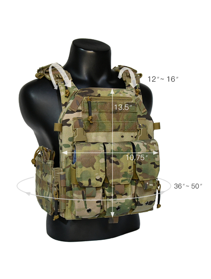 Жилет тактичний плитоноска Multicam з потрійним підсумком, зображення 7