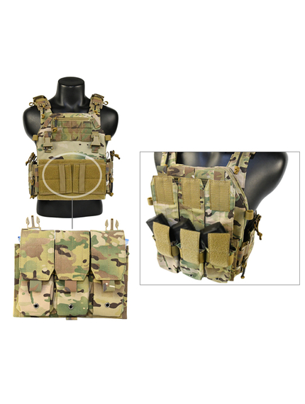 Жилет тактичний плитоноска Multicam з потрійним підсумком, зображення 9