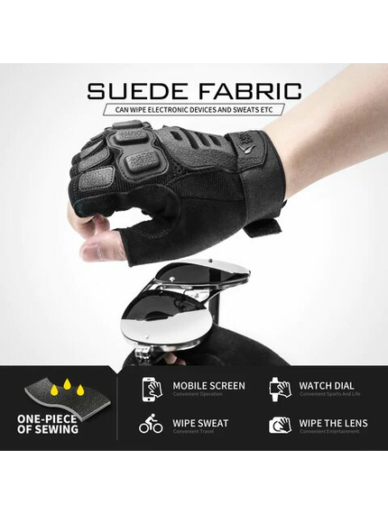 Чорні тактичні рукавиці безпалі Zag-2 half finger Black, Розмір: M, зображення 3