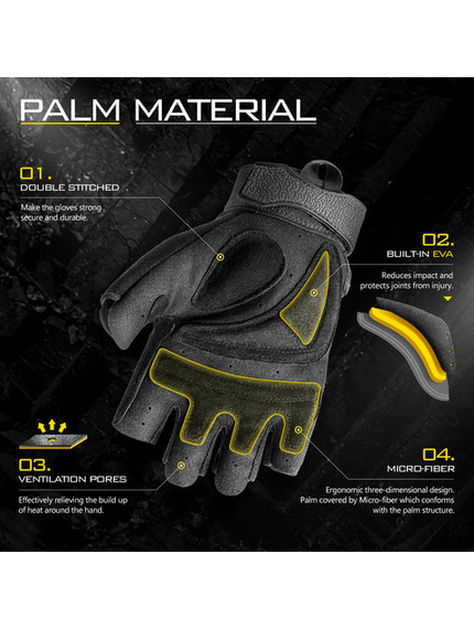 Чорні тактичні рукавиці безпалі Zag-2 half finger Black, Розмір: L, зображення 5