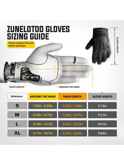 Рукавиці тактичні Zag-6 Black, Розмір: XL, зображення 6