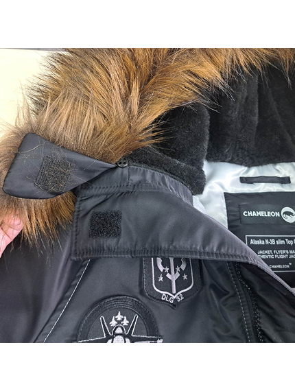 Зимова куртка Аляска чоловіча чорна N-3B Top Gun Black, Розмір: 62-60 (XXL), зображення 14