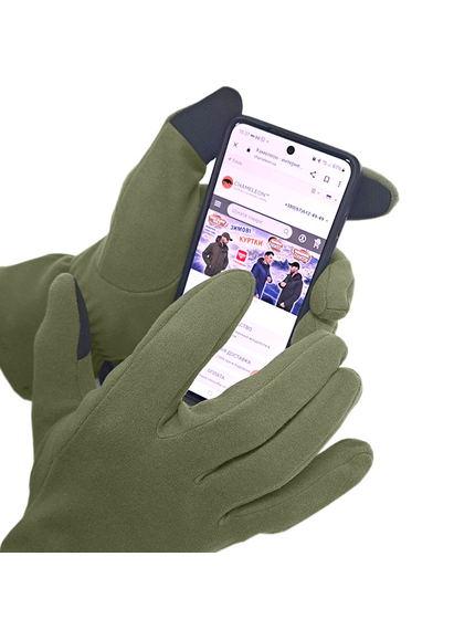 Рукавички флісові Бістрейч Olive, зображення 5