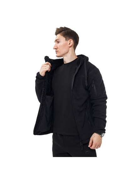 Чоловіча чорна флісова куртка з капюшоном Viking Black, Розмір: 64-66 (XXXL), зображення 4