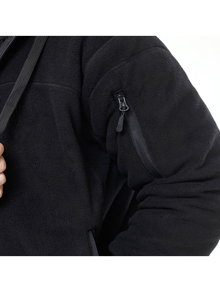 Чоловіча чорна флісова куртка з капюшоном Viking Black, Розмір: 40-42 (XS), зображення 7