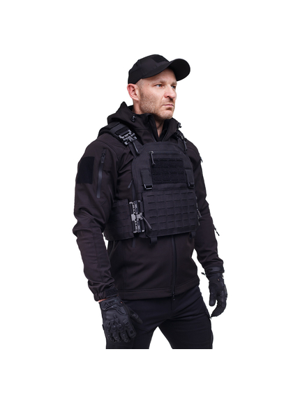 Тактична куртка Soft Shell Spartan Police Black чорна з капюшоном, Розмір: 44-46 (S), зображення 10