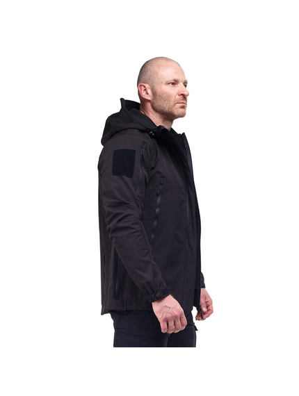 Тактическая куртка Soft Shell Spartan Police Black черная с капюшоном, Размер: 40-42 (XS), фото 4