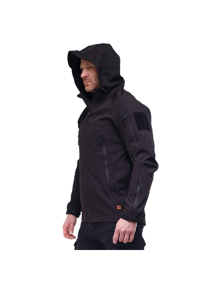 Тактическая куртка Soft Shell Spartan Police Black черная с капюшоном, Размер: 40-42 (XS), фото 7