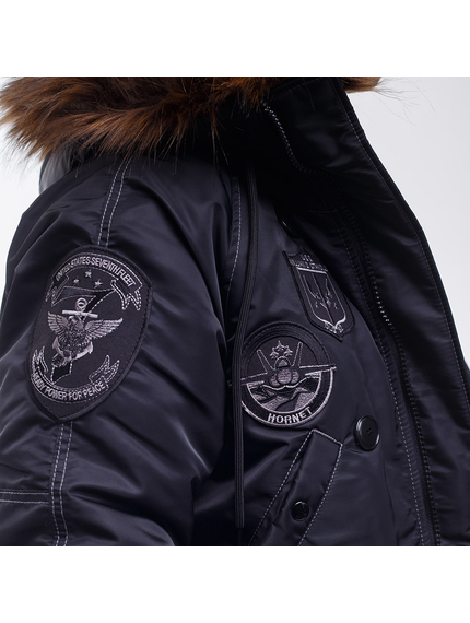 Зимняя куртка Аляска мужская черная N-3B Top Gun Black, Размер: 48-50 (M), фото 10