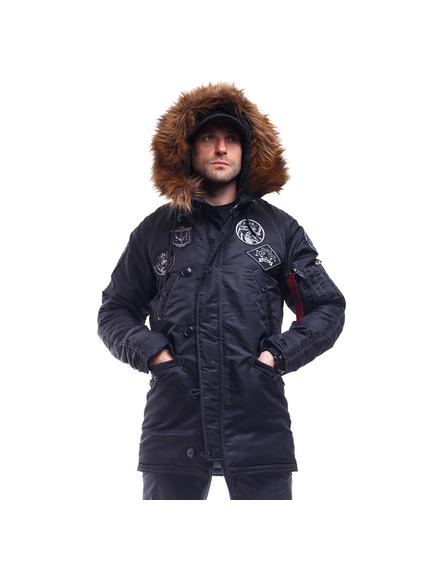 Зимняя куртка Аляска мужская черная N-3B Top Gun Black, Размер: 56-58 (XL), фото 3