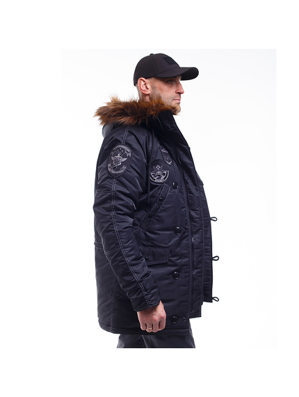 Зимова куртка Аляска чоловіча чорна N-3B Top Gun Black, Розмір: 62-60 (XXL), зображення 4