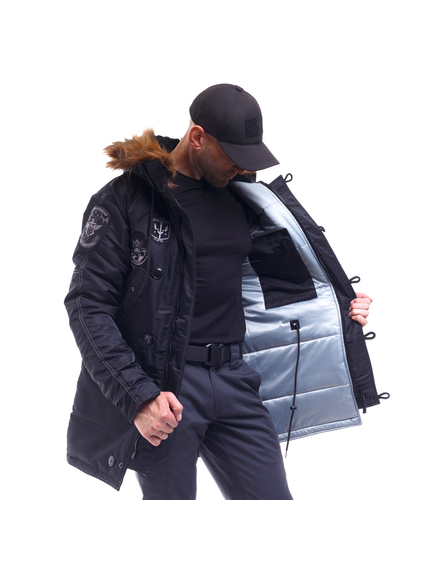 Зимова куртка Аляска чоловіча чорна N-3B Top Gun Black, Розмір: 44-46 (S), зображення 6