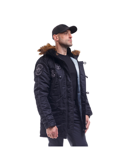 Зимняя куртка Аляска мужская черная N-3B Top Gun Black, Размер: 48-50 (M), фото 7