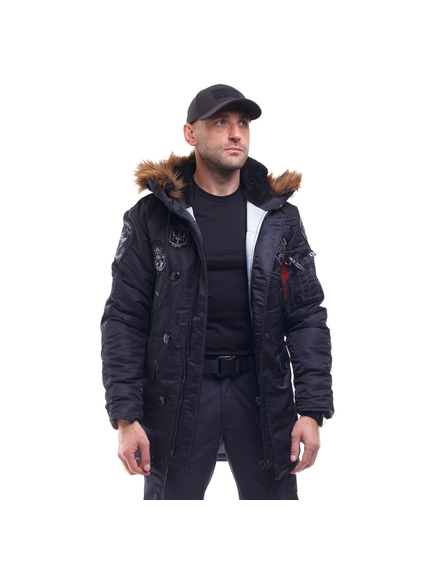 Зимова куртка Аляска чоловіча чорна N-3B Top Gun Black, Розмір: 62-60 (XXL), зображення 8