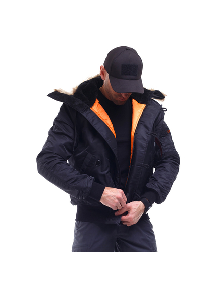 Зимова куртка бомбер чоловіча N-2B Slim Black чорна, Розмір: 56-58 (XL), зображення 5