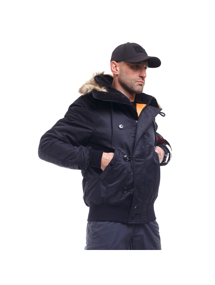 Зимова куртка бомбер чоловіча N-2B Slim Black чорна, Розмір: 56-58 (XL), зображення 6
