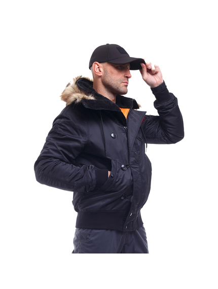 Зимова куртка бомбер чоловіча N-2B Slim Black чорна, Розмір: 48-50 (M), зображення 7