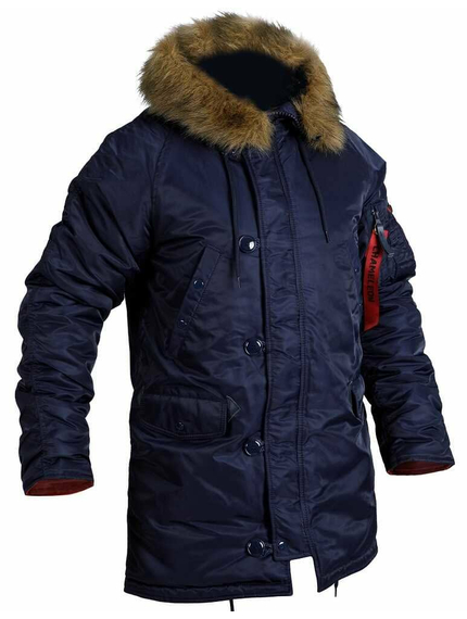 Мужская куртка Аляска синяя Slim Fit N-3B Navy, Размер: 52-54 (L), фото 6