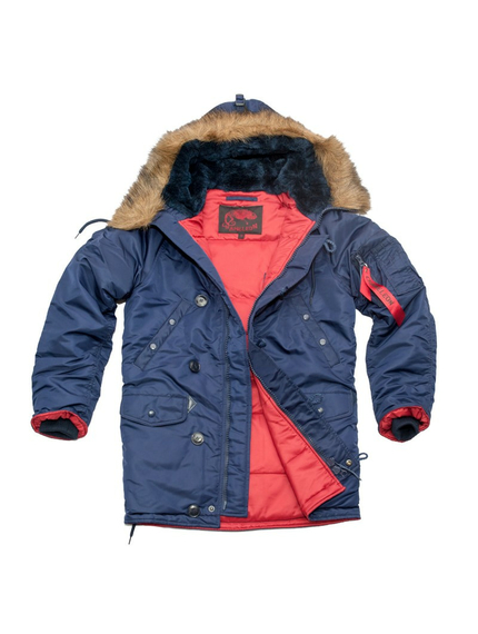 Чоловіча куртка Аляска синя Slim Fit N-3B Navy, Розмір: 56-58 (XL), зображення 8