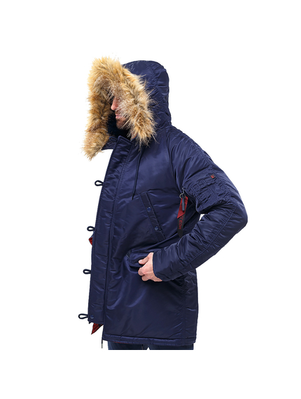 Чоловіча куртка Аляска синя Slim Fit N-3B Navy, Розмір: 56-58 (XL), зображення 3