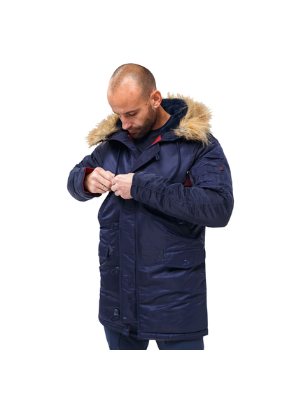 Мужская куртка Аляска синяя Slim Fit N-3B Navy, Размер: 48-50 (M), фото 3