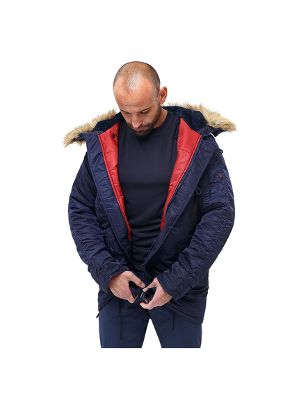 Мужская куртка Аляска синяя Slim Fit N-3B Navy, Размер: 52-54 (L), фото 4