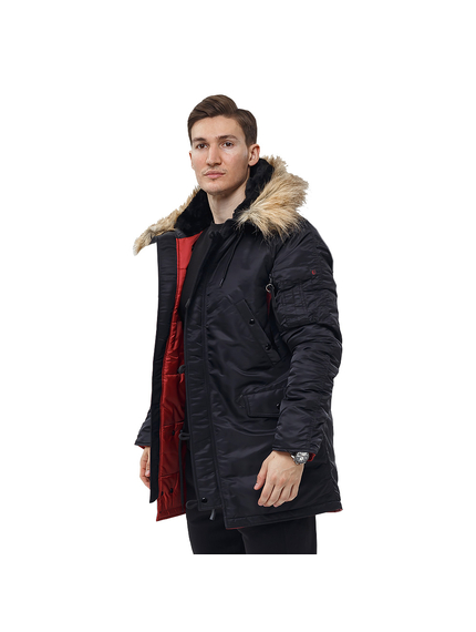 Куртка Аляска мужская зимняя Slim Fit N-3B Black, Размер: 60-62 (XXL), фото 3