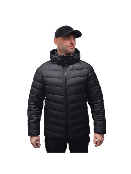 Черная стеганая куртка мужская с капюшоном Proxima Black, Размер: 44-46 (S), фото 3