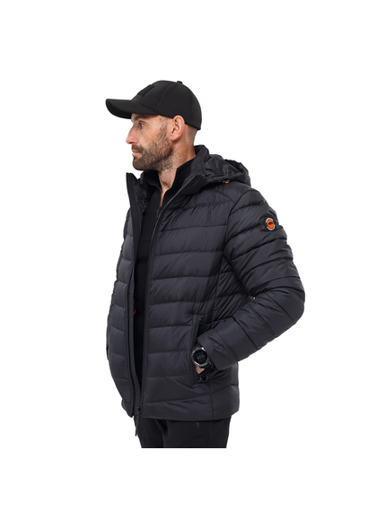 Черная стеганая куртка мужская с капюшоном Proxima Black, Размер: 44-46 (S), фото 5