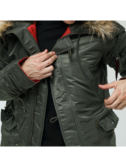 Мужская куртка Аляска Slim Fit N-3B Olive, Размер: 52-54 (L), фото 7