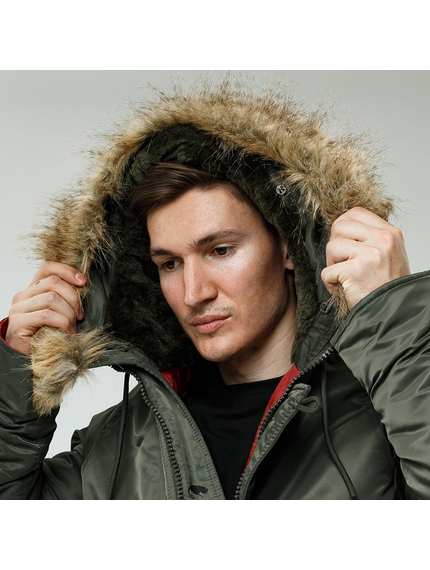 Мужская куртка Аляска Slim Fit N-3B Olive, Размер: 44-46 (S), фото 5