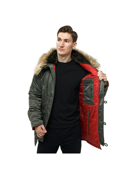 Мужская куртка Аляска Slim Fit N-3B Olive, Размер: 52-54 (L), фото 4