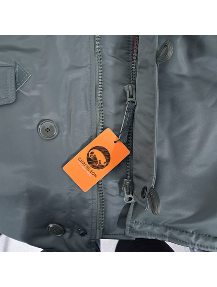 Сіра чоловіча куртка Аляска Slim Fit N-3B Gray подовжена, Розмір: 40-42 (XS), зображення 27