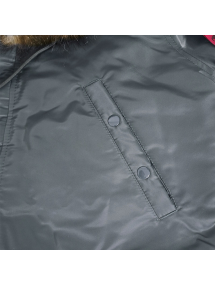 Сіра чоловіча куртка Аляска Slim Fit N-3B Gray подовжена, Розмір: 48-50 (M), зображення 20