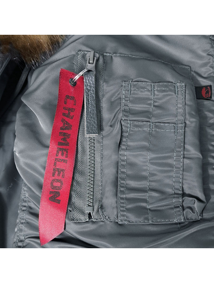 Сіра чоловіча куртка Аляска Slim Fit N-3B Gray подовжена, Розмір: 52-54 (L), зображення 22