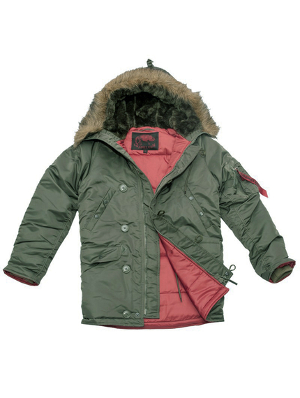 Мужская куртка Аляска Slim Fit N-3B Olive, Размер: 52-54 (L), фото 11