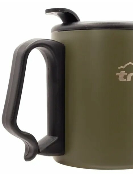 Термокружка с поилкою и защелкой 350мл Tramp Olive, фото 3