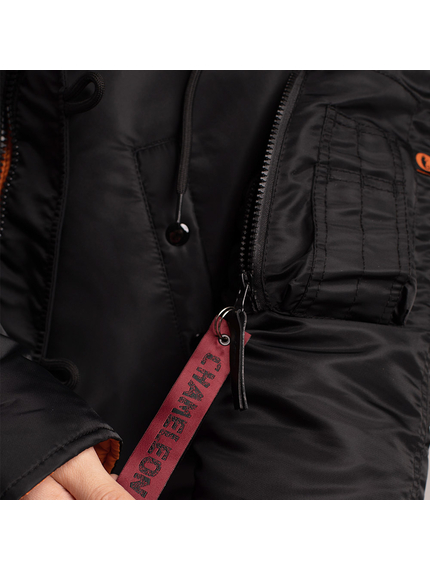 Черная зимняя куртка Аляска N-3B Black мужская удлиненная, Размер: 40-42 (XS), фото 13