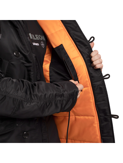 Чорна зимова куртка Аляска N-3B Black чоловіча подовжена, Розмір: 48-50 (M), зображення 9