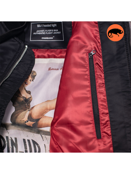 Куртка MA-1 hooded light Black, Розмір: 52-54 (L), зображення 11