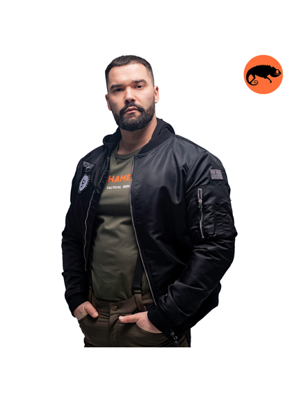 Куртка MA-1 hooded light Black, Розмір: 52-54 (L), зображення 5