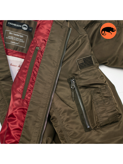 Куртка MA-1 hooded light Olive, Розмір: 44-46 (S), зображення 10