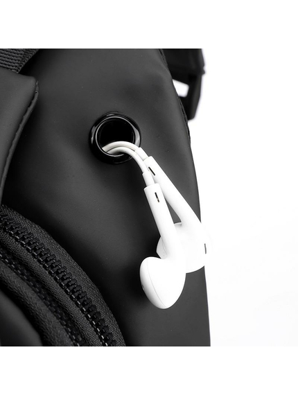 Сумка плечова с USB-портом водонепроникна Black, фото 9